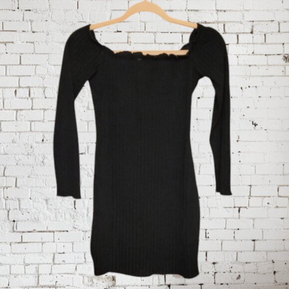 NWT Jacklyn Off Shoulder Mini Dress Ribbed Polyester Spandex - Picture 7 of 7